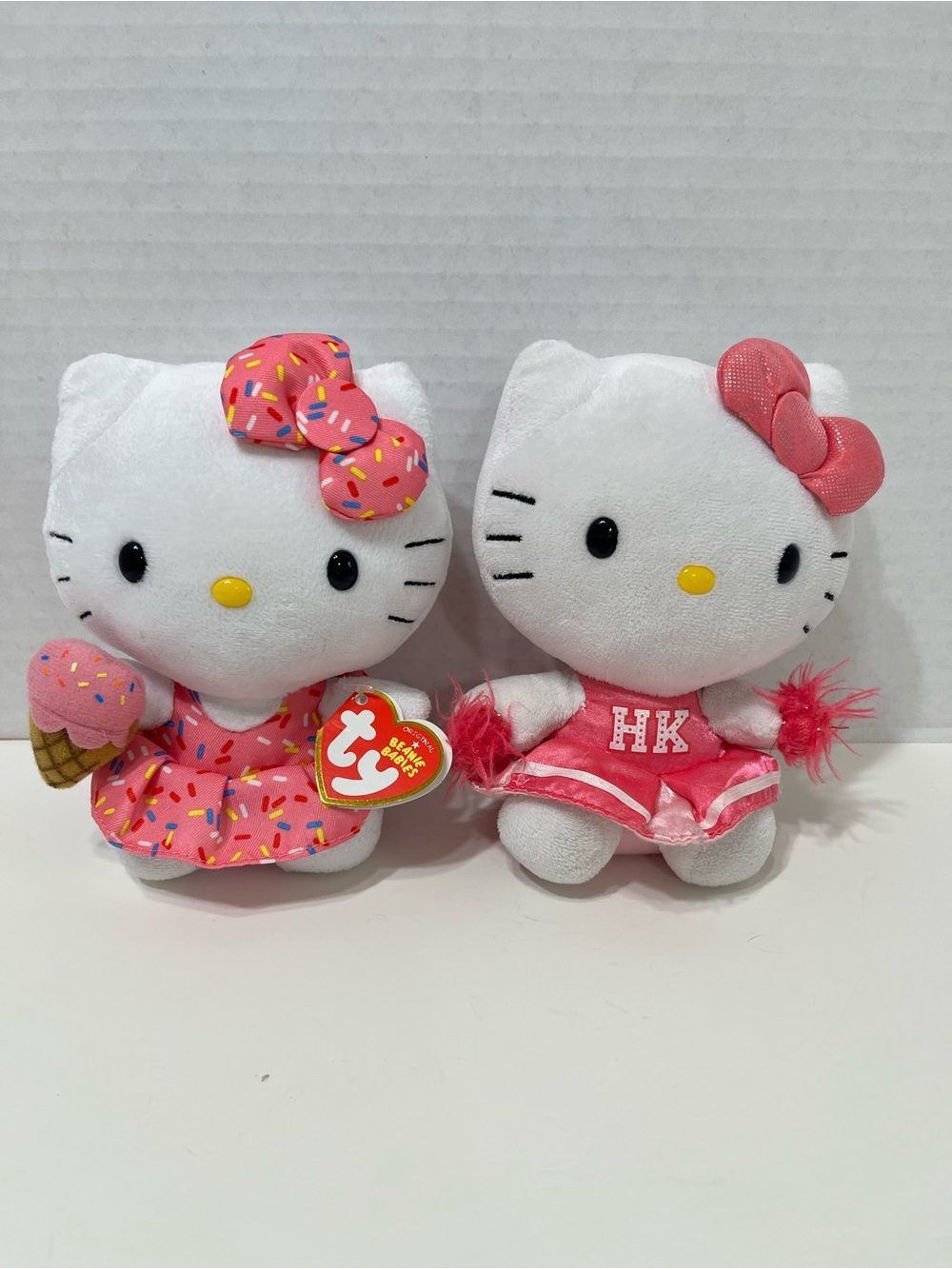 HELLO KITTY TY cheerleader and ice cream plush